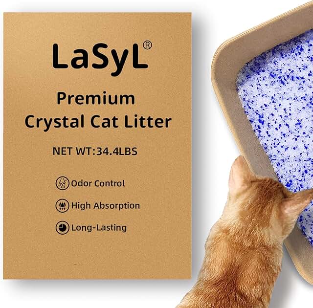Premium Crystal Cat Litter, 34.4 lb, Lasts 4 Months