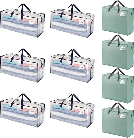 Ten heavy-duty moving bags with straps and handles