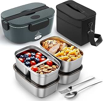 Portable Electric Lunch Box with Stainless Steel Container