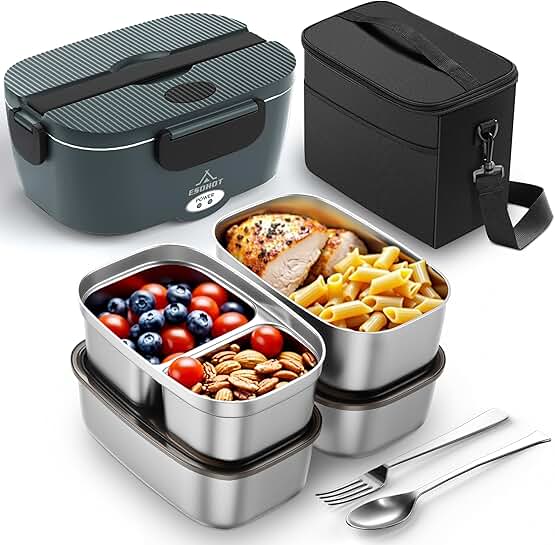 Portable Electric Lunch Box with Stainless Steel Container