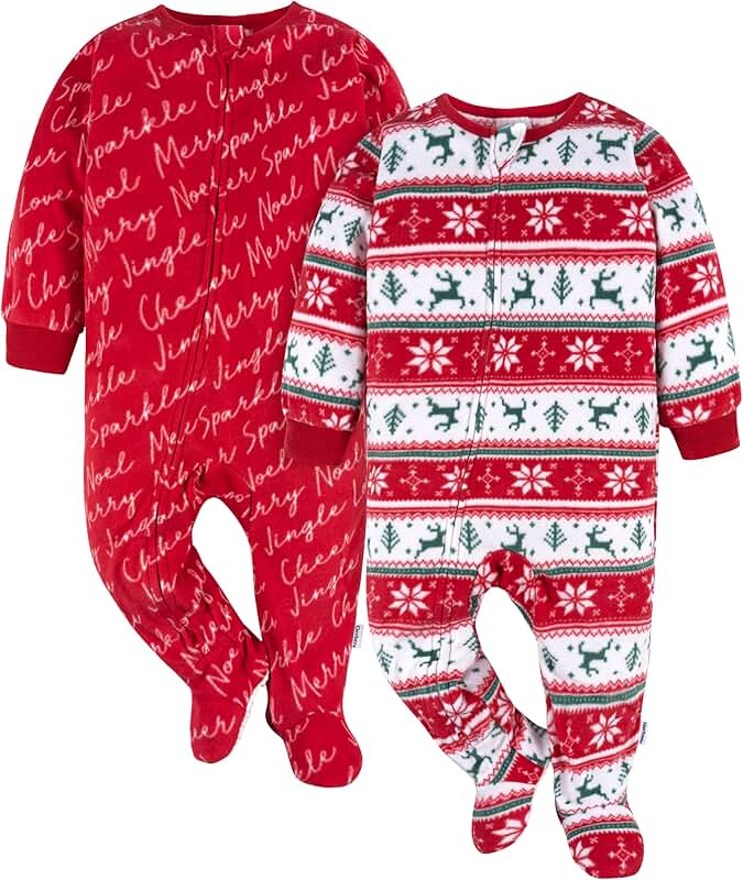 Baby boys' cozy flame-resistant fleece pajamas, 2-pack