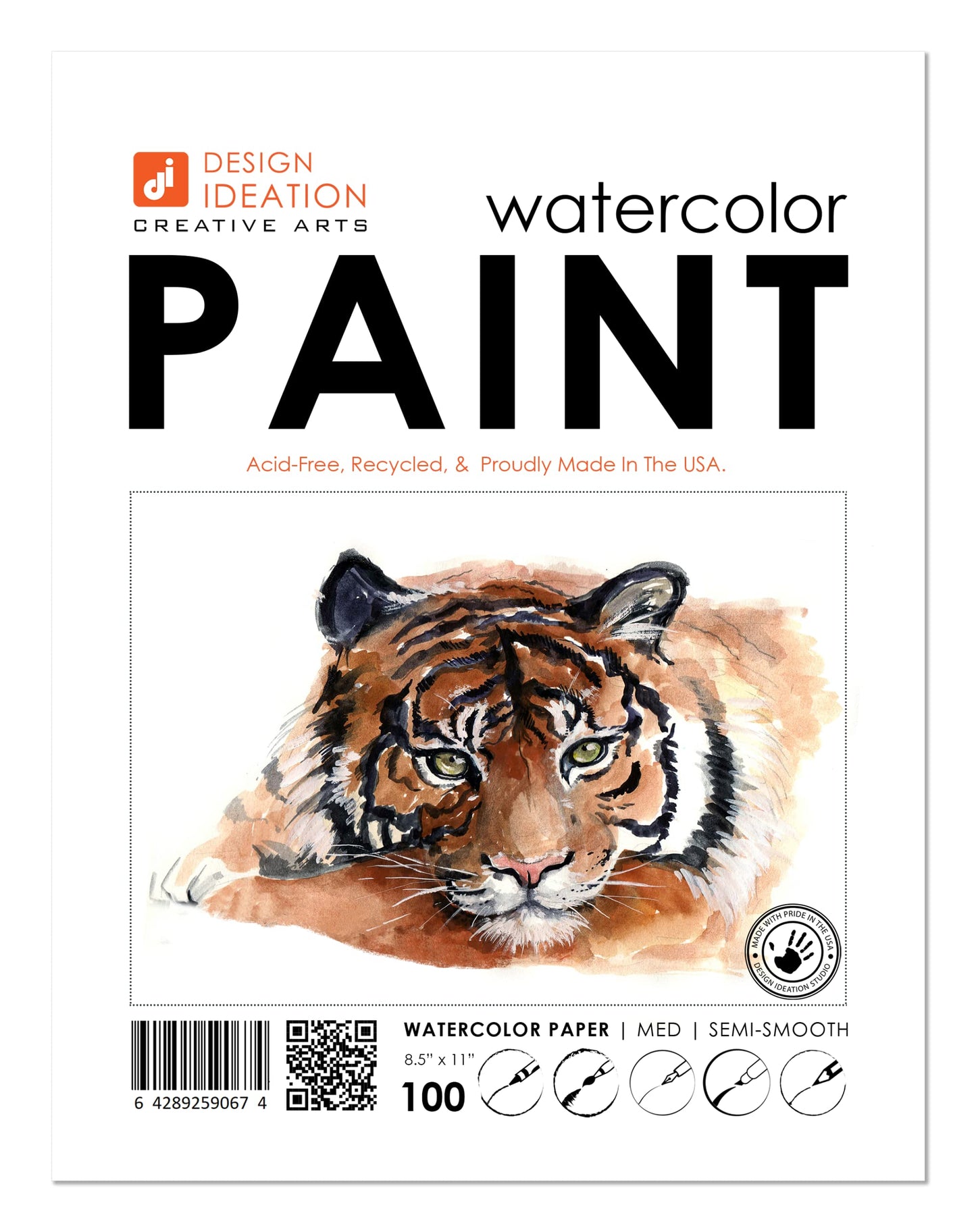 Medium Watercolor Paper 8.5" x 11" 100 Sheets