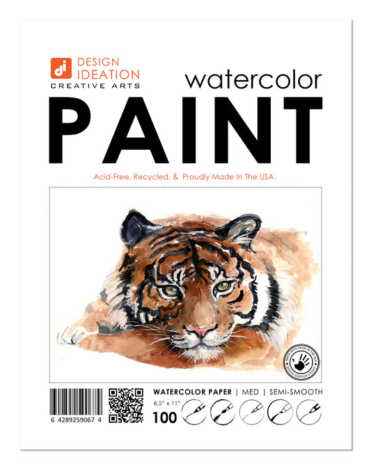Medium Watercolor Paper 8.5" x 11" 100 Sheets