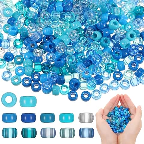 3000 Blue Pony Beads for Craft Jewelry and Accessories