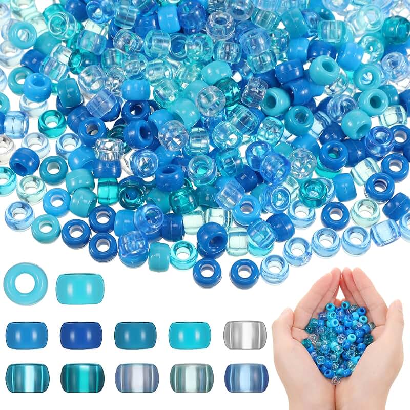 3000 Blue Pony Beads for Craft Jewelry and Accessories