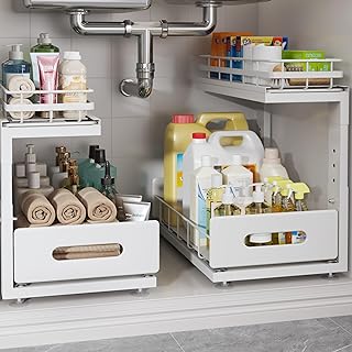 Two-Piece Under Sink Storage with Pull-Out Drawers