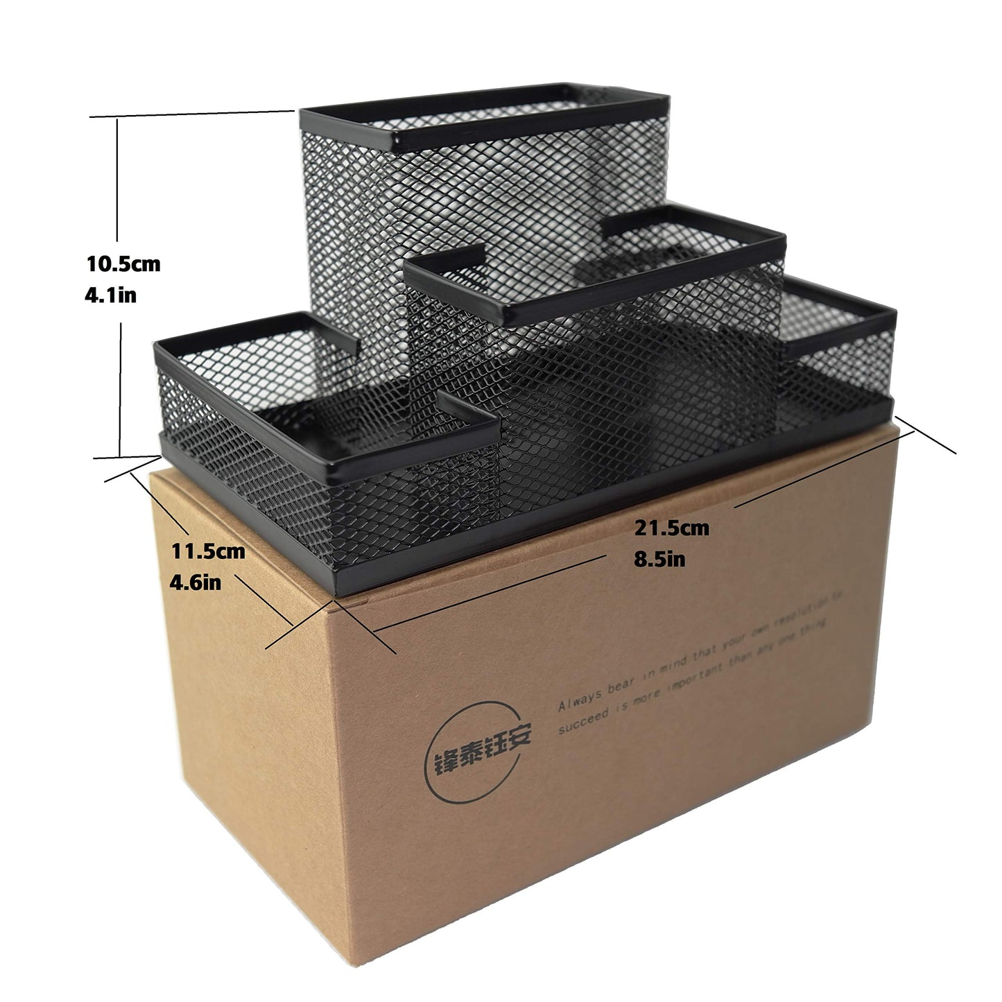 Black Metal Wire Mesh Pencil Holder for Desk