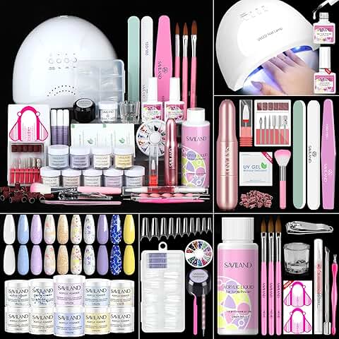 Complete Acrylic Nail Kit with 10 Colors and Tools