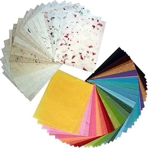 65 Sheets of 8.5x11 Mulberry Paper for Art and Origami