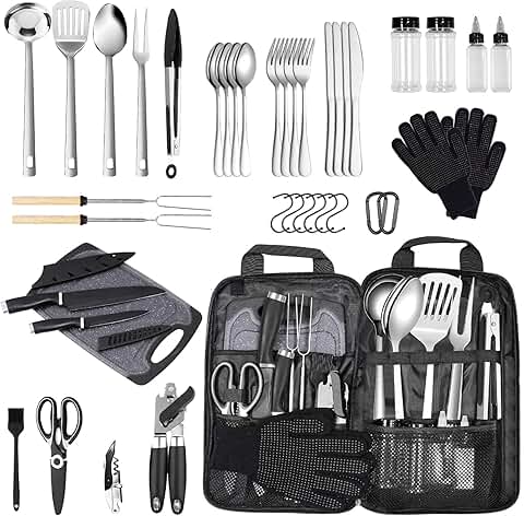 Camping Kitchen Utensil Set for Outdoor Cooking