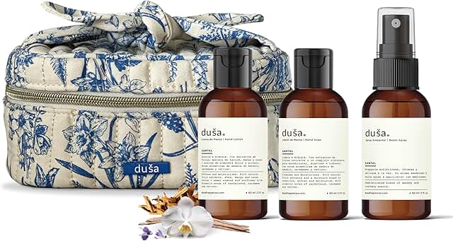 Santal Gift Set with Room Spray, Hand Cream, Soap, Pouch