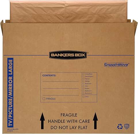 Large moving box for TV, picture, or mirror (4-pack)
