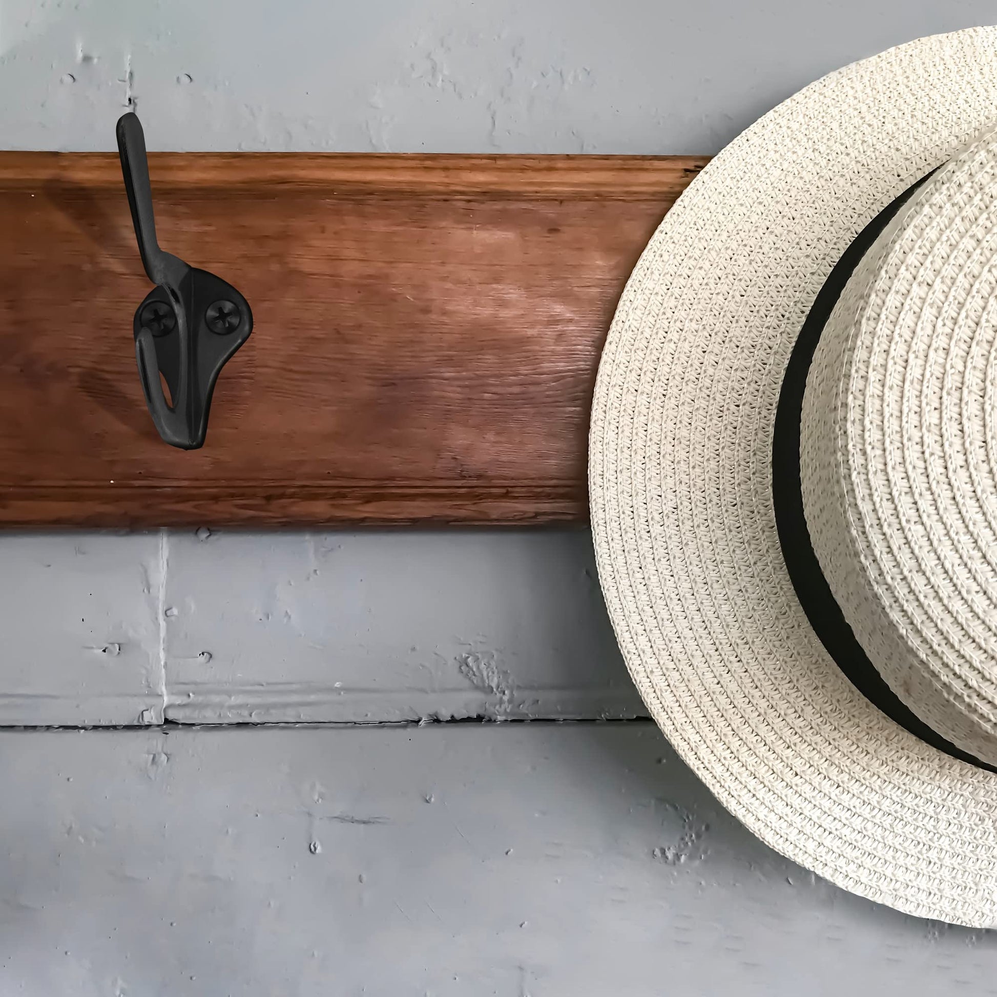 Double Hat  Coat Hook, 5-Pack, Matte Black