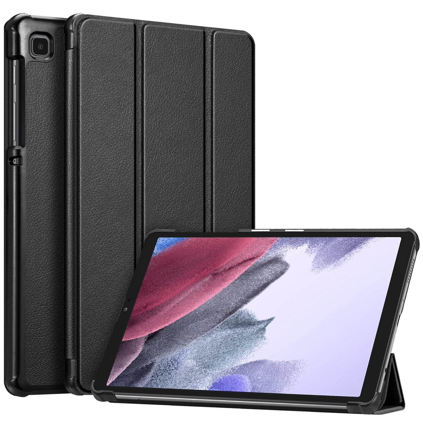 Slim Case for Samsung Galaxy Tab A7 Lite 8.7 inch 2021 Model (SM-T220/T225/T227), Ultra Thin Lightweight Hard Back Shell Tri-Fold Stand Cover, Black