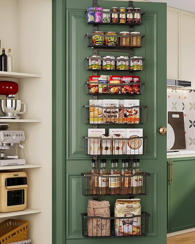 8-Tier Over Door Pantry Organizer with Adjustable Baskets