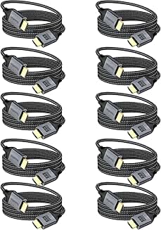 10-Pack 10FT HDMI 2.1 Cables for 8K and 4K Displays