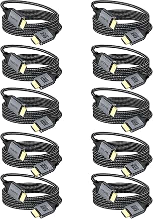 10-Pack 10FT HDMI 2.1 Cables for 8K and 4K Displays