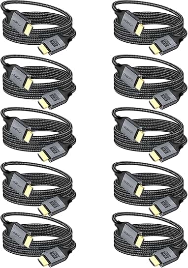 10-Pack 10FT HDMI 2.1 Cables for 8K and 4K Displays