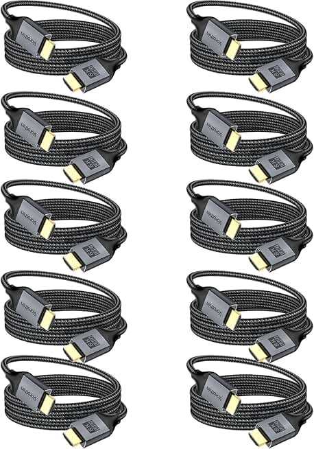 10-Pack 10FT HDMI 2.1 Cables for 8K and 4K Displays
