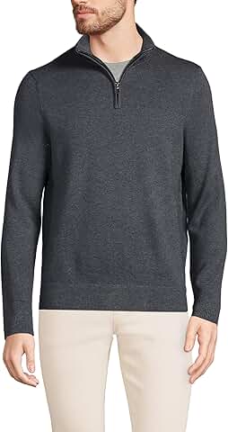 Men's Long Sleeve Cotton Quarter Zip Sweater