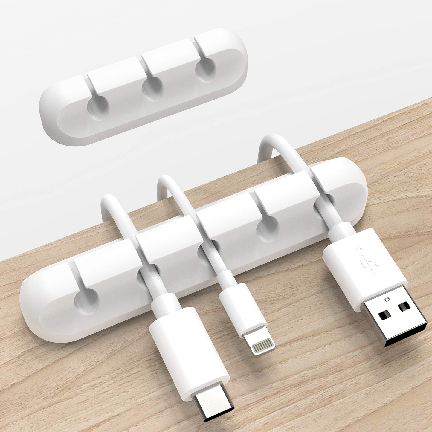 White Cable Clips for Desk, Car, Home, Office