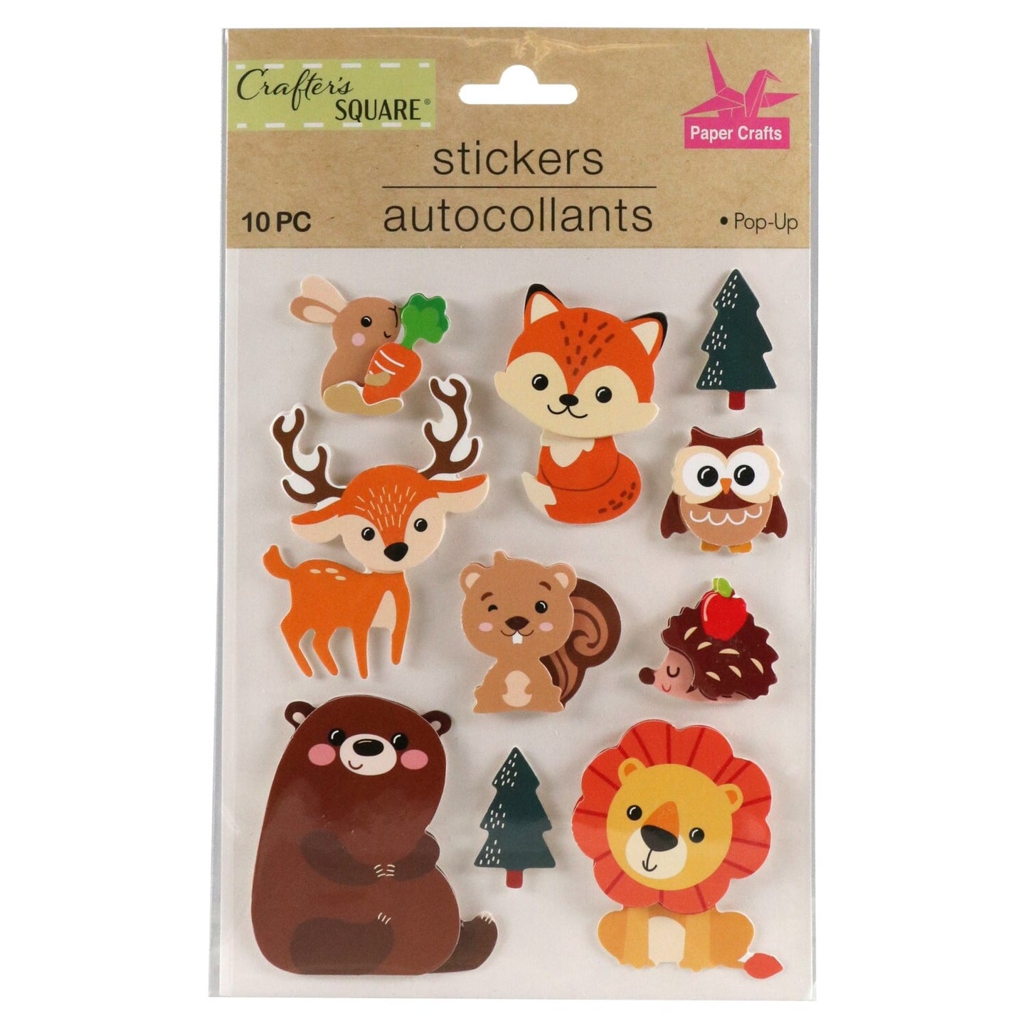 Crafter's Square Chipboard Style Animal Stickers (Pack of 36)