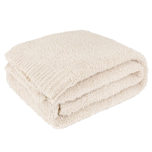 Plush Throw Blanket, Fluffy Textured Fleece Throw, Super Soft Cozy Microfiber Blanket for Sofa Couch Bed Cream Beige, 60x80 inches)