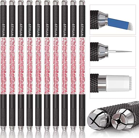 10-Piece Double-Sided Microblading Pen Kit for Eyebrows