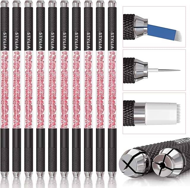 10-Piece Double-Sided Microblading Pen Kit for Eyebrows