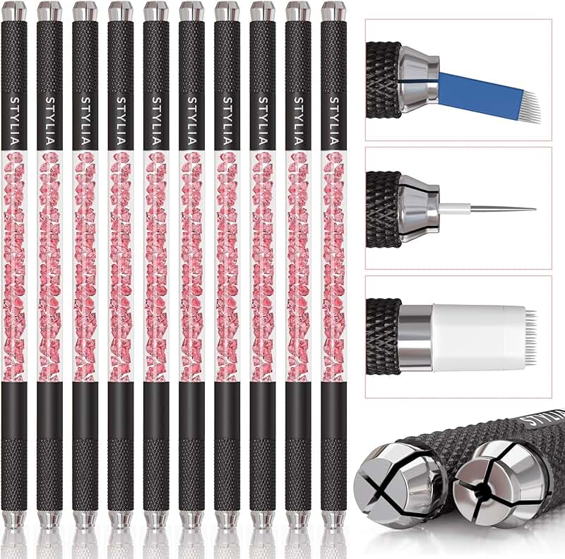 10-Piece Double-Sided Microblading Pen Kit for Eyebrows