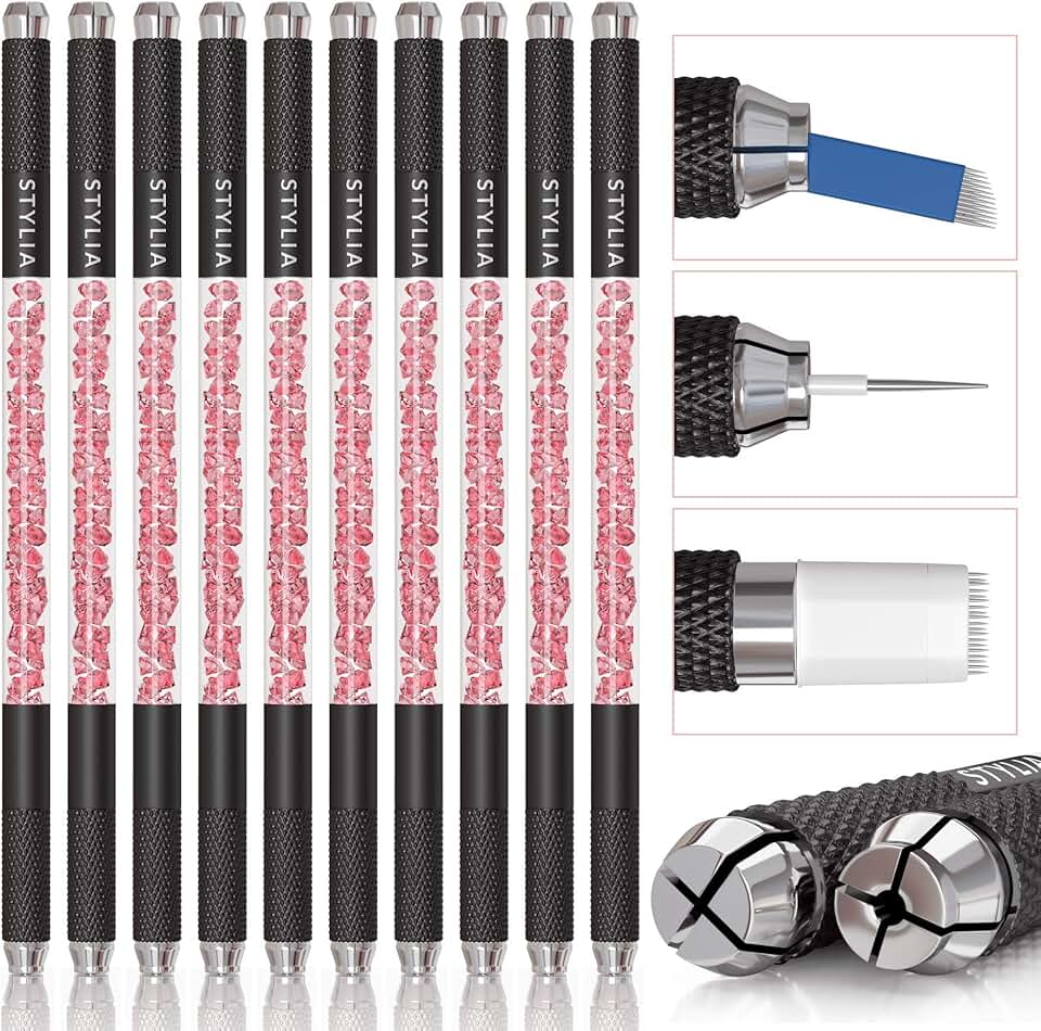 10-Piece Double-Sided Microblading Pen Kit for Eyebrows