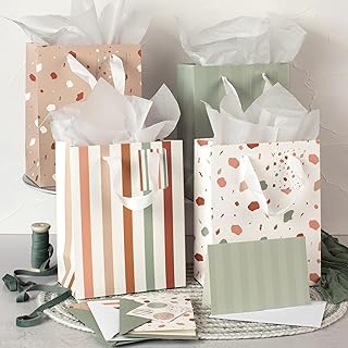 Set of 4 Medium Gift Bags with Handles and Accessories