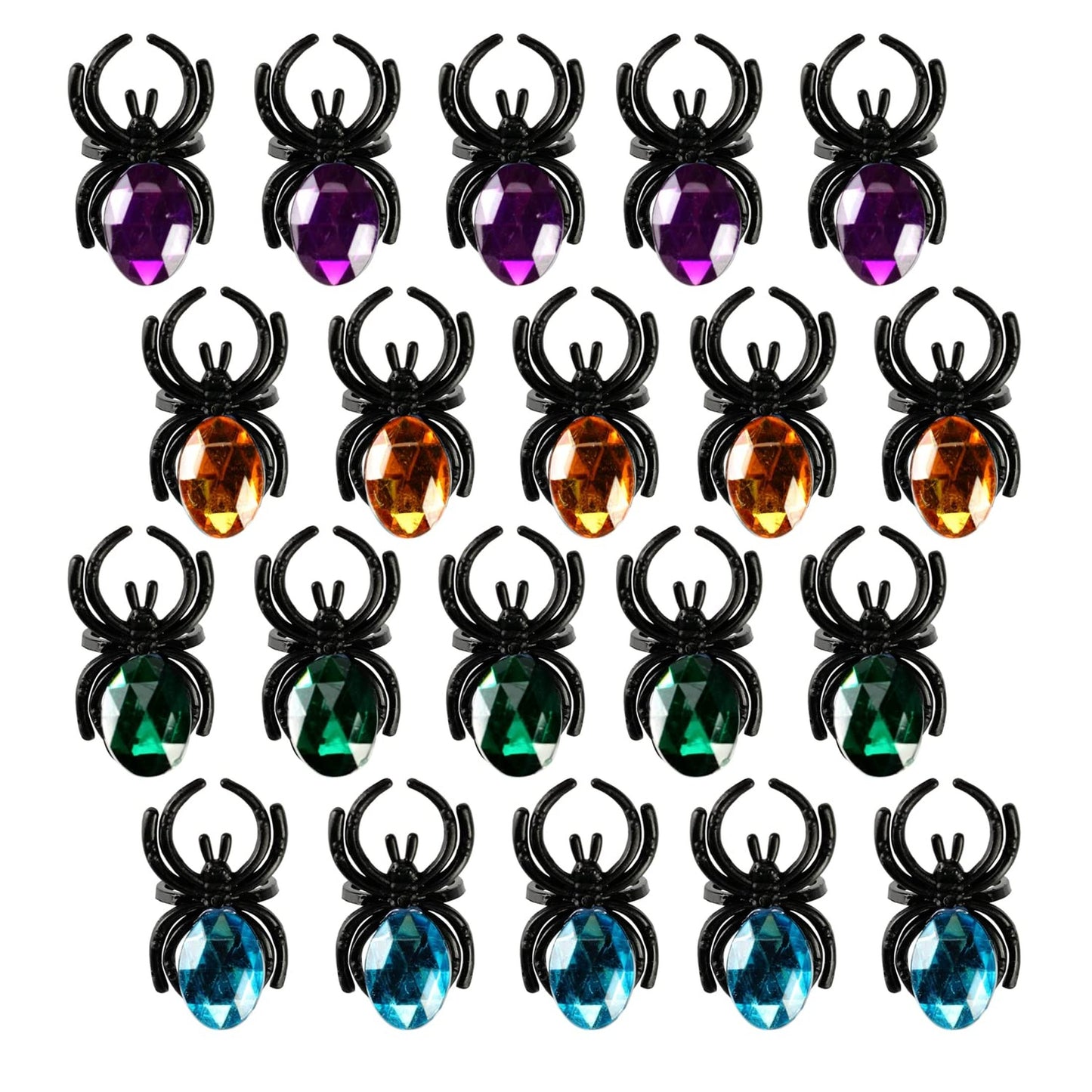 Spider Rings Party Favors with Diamond Design 20Pcs