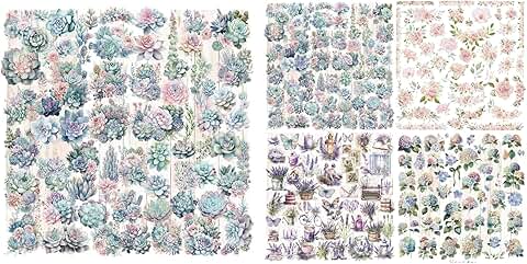 Set of 5 Vintage Junk Journal and Scrapbook Stickers