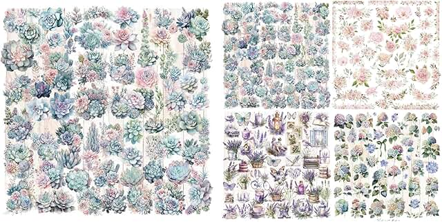 Set of 5 Vintage Junk Journal and Scrapbook Stickers