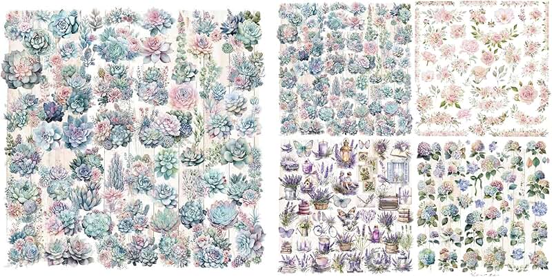 Set of 5 Vintage Junk Journal and Scrapbook Stickers