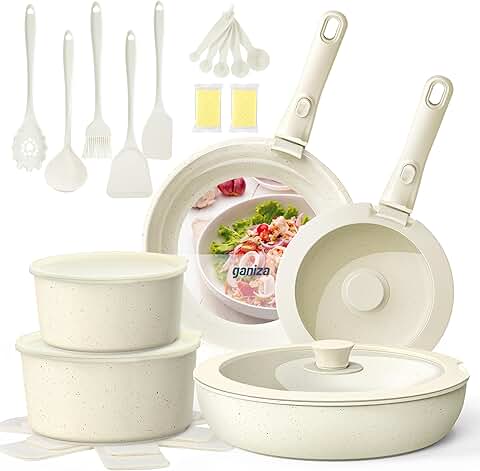 27-Piece Nonstick Cookware Set with Removable Handles