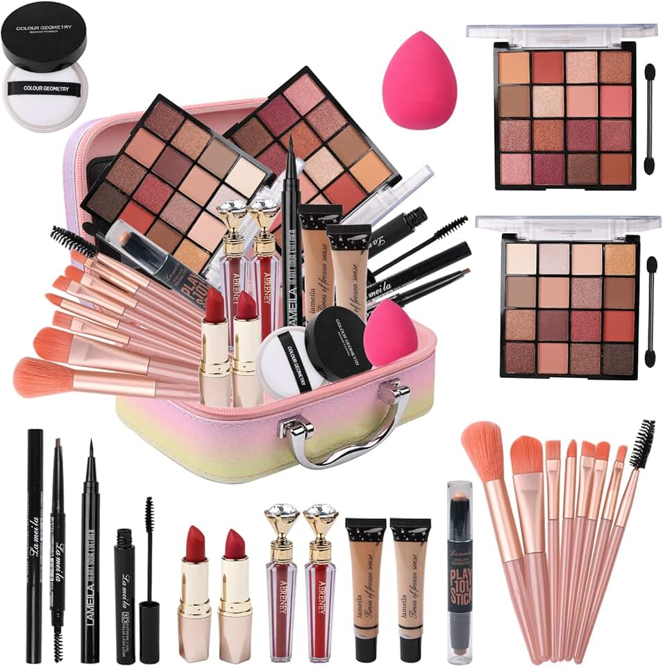 All-in-One Makeup Kit for Teen Girls with 16 Eyeshadows and More