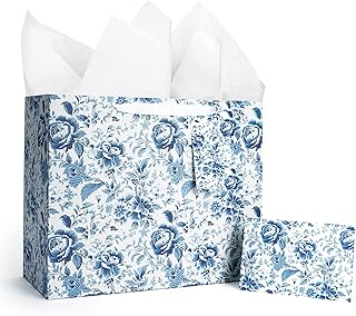 Large 13-inch Wedding Gift Bag with Tissue and Card