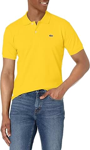 Men's Bright Yellow Classic Fit Piqué Polo Shirt, Large