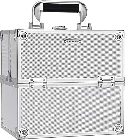 Portable Makeup Organizer with Lock and Trays
