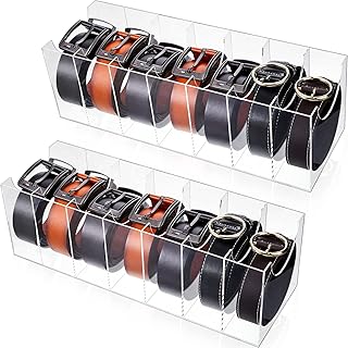 2-Piece Belt and Jewelry Organizer with 14 Compartments