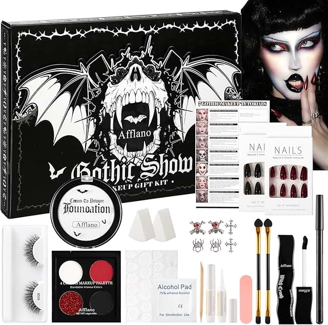 Complete Gothic Makeup Kit for Halloween and Themed Looks