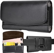 Horizontal Cell Phone Holster with Belt Clip and Card Slots