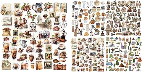 Set of 5 Vintage Junk Journal Stickers and Ephemera