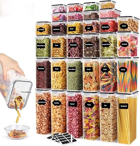Set of 64 Airtight Food Storage Containers with Lids