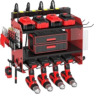 Wall Mount Power Tool Organizer with Charging Station