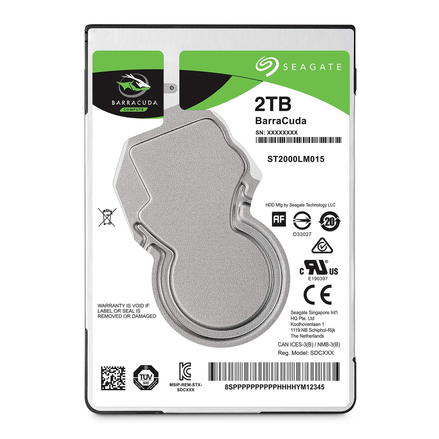 BarraCuda 2TB Internal Hard Drive HDD - 2.5 Inch SATA 6Gb/s 5400 RPM 128MB Cache for Computer Desktop PC - Frustration Free Packaging (ST2000LM015)