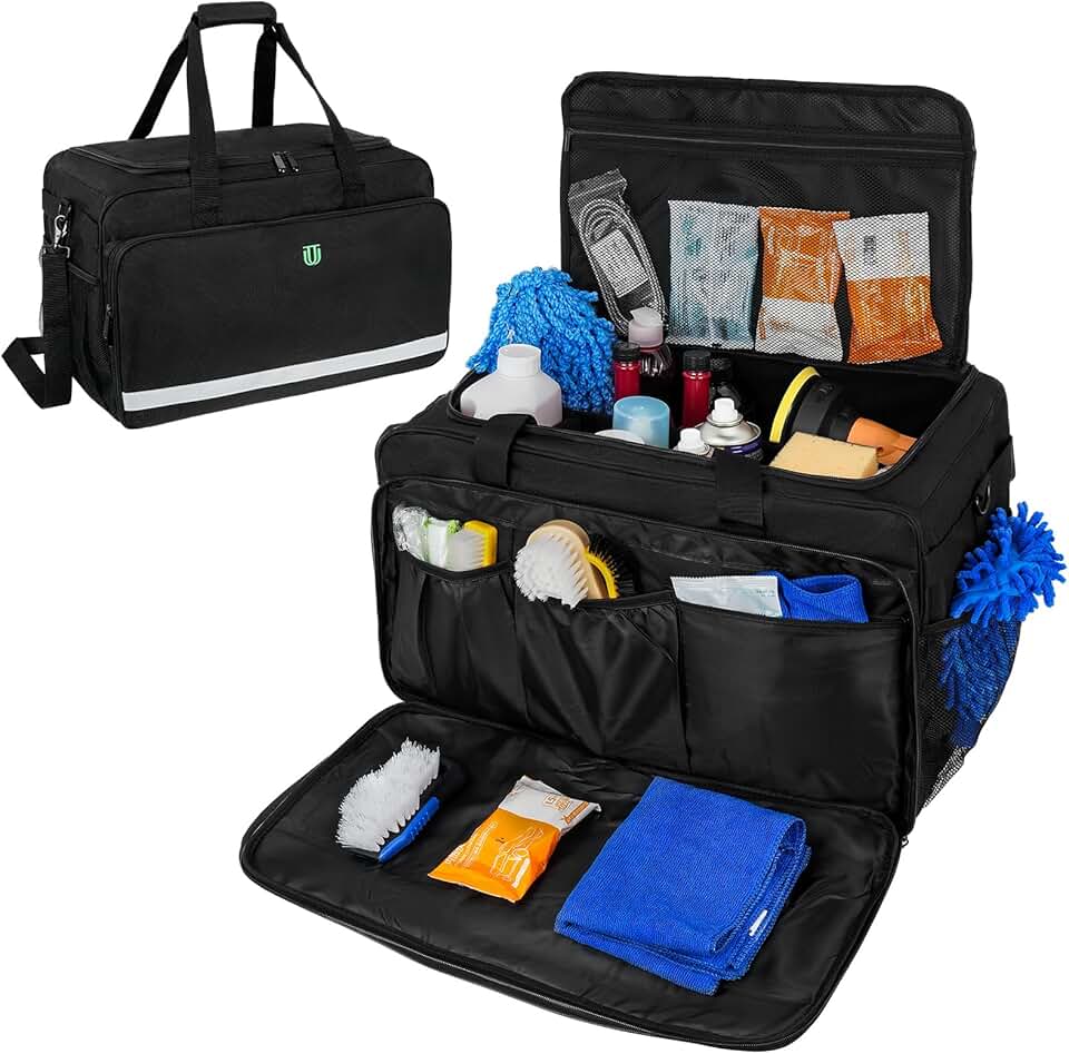 Large Car Detailing Storage Bag with Lid and Handle