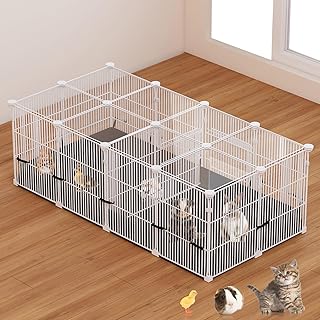 Small Animal Playpen with Doors and Waterproof Mat